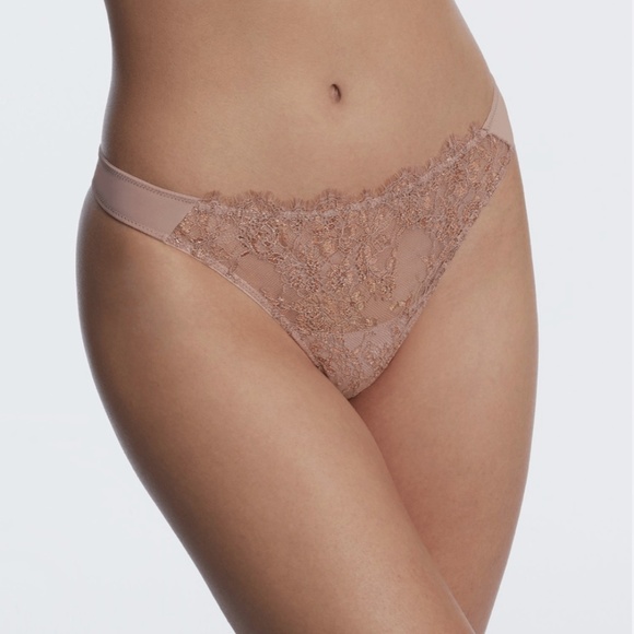 Skarlett Blue Women's Entice Front Lace Thong - Romance/Rose Gold Size S NWT - Picture 5 of 5